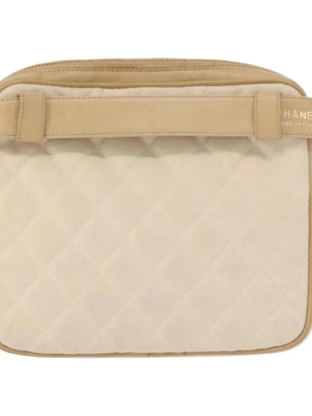 CHANEL Matelasse Waist bag Canvas Beige Gold CC Auth bs32356